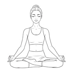 Woman meditating yoga pose fitness healthy lifestyle