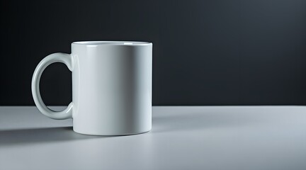 Obraz premium A white ceramic mug is isolated on a grey background