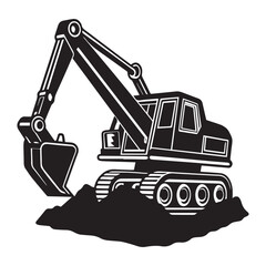 excavator on white background
