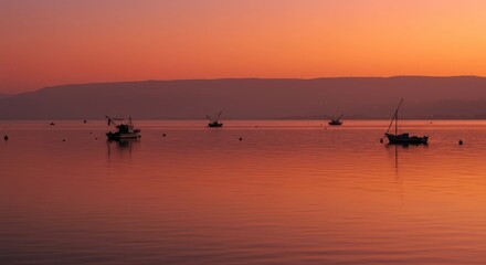 fishing boat at sunset