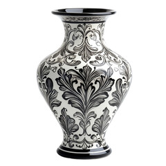 Elegant black and white patterned vase decorative home decor