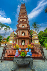 Pagoda of Tran Quoc temple in West Lake, Hanoi.