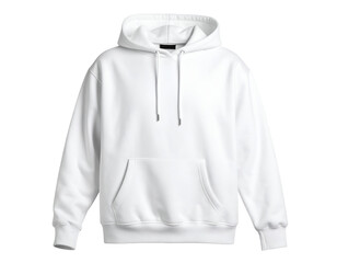 A pristine white hooded sweatshirt offers comfort and versatility for everyday casual wear.