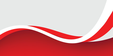 wavy red and white abstract vector background with copy space for text.