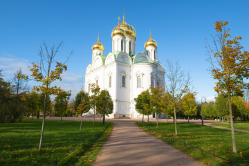 Cathedral of St. Catherine the Great Martyr on a sunny October morning. Tsarskoye Selo (Pushkin)....