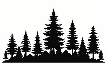 Obraz premium Majestic silhouette of evergreen trees in a forest