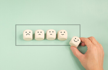 Sad to happy smiling face loading, mental health, attitude, positive and negative mind, influence...