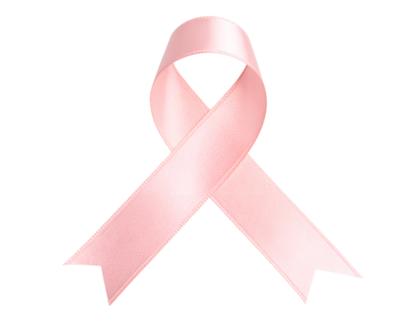 A delicate pink satin ribbon gracefully symbolizes universal health awareness and support.
