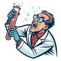 create vector bold stroke   a scientist holding a  (1)