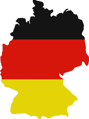 Obraz premium Map with flag of Germany