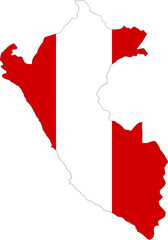 Map with flag of Peru