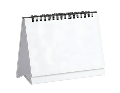 A pristine blank desk calendar stands ready for your custom designs and important daily planning.