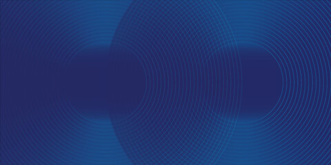 Dark blue abstract vector background with bright and elegant glowing circle lines stacked together, 3D cover of business presentation banner or night party. modern