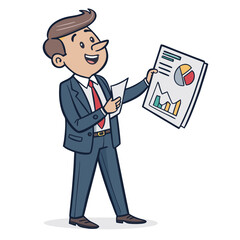   create vector bold stroke of cartoon businessman (2)