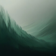 Glossy green abstract wave background with smooth curves and light gradient design texture, ai