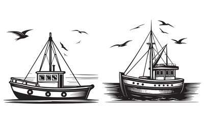 ship and boat icon set. water transport symbol.