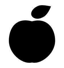 Apple fruit icon on transparent background, flat line design, vector illustration