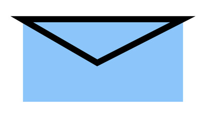 Envelope icon on transparent background, flat line design, vector illustration