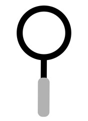 Magnifying Glass icon on transparent background, flat line design, vector illustration