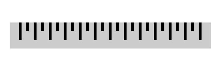 Ruler icon on transparent background, flat line design, vector illustration