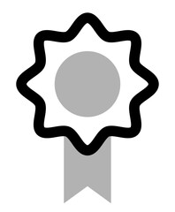Certificate Ribbon icon on transparent background, flat line design, vector illustration