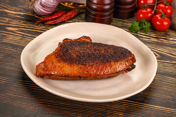 Roasted duck breast in cherry