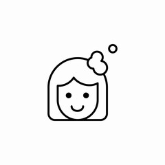 woman shampoo head icon sign vector