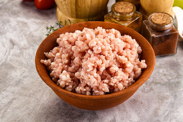 Homemade Raw pork minced meat
