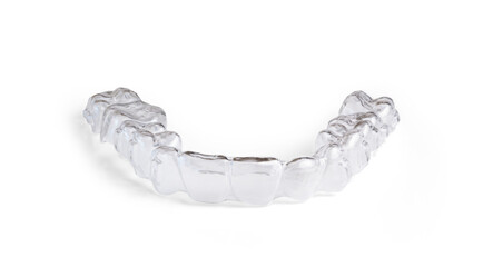 Invisible braces lying on a transpatent background representing modern orthodontics