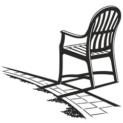 Chair silhouette on white background