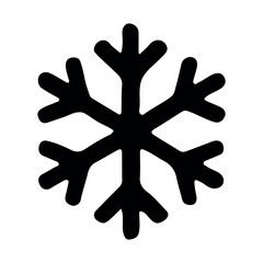 Black Snowflake Icon – Winter Weather Symbol Vector