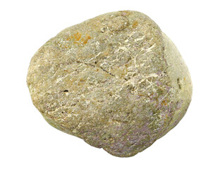 Beach stone isolated on white background, top view	