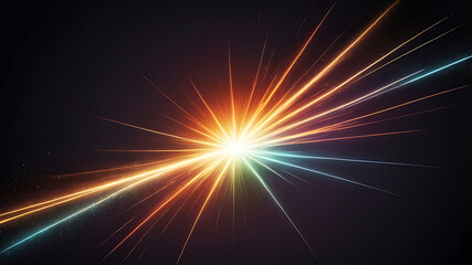 Bright Colorful Light Burst on Dark Background with Radiating Energy Beams and Glow | ai