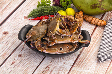 Wild raw crab for cooking