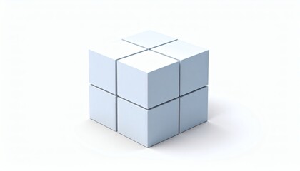 Abstract Geometric Cubes 3D Render Isolated on White Background