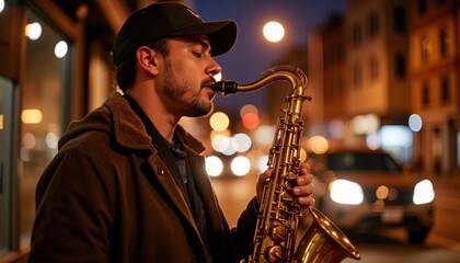 Elegant beige high heel shoes on neutral background with soft light  
