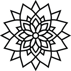 Mandala art line illustration