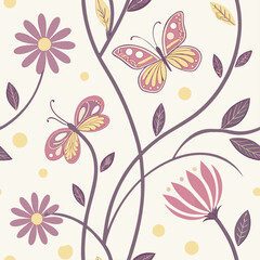 Modern Easter spring seamless vector pattern