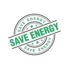 Save Energy Letter Rubber Stamp Template