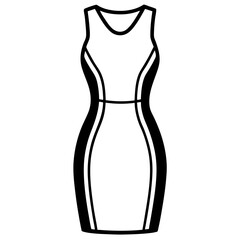 Bodycon Dress line art vector