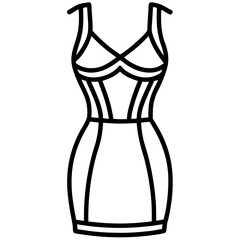 Bodycon Dress line art vector