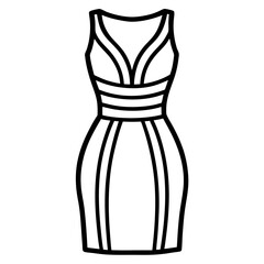 Bodycon Dress line art vector