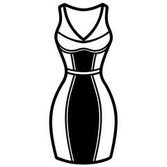 Bodycon Dress line art vector