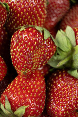 Fresh Ripe Strawberries. Summer Berry Vertical Background