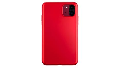  Red Smartphone Back View Mockup, Isolated on Transparent Background PNG