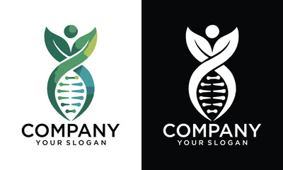 Creative Natural Happy DNA Logo Design