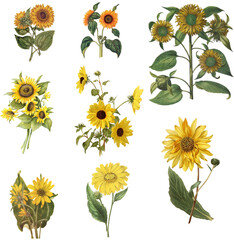 set of sunflowers