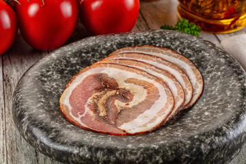 Iralian pancetta sausage pork meat