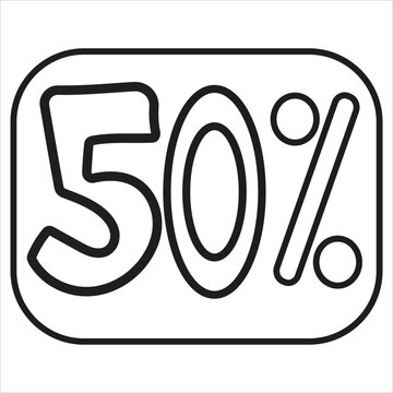 50 Percent Icon vector illustration