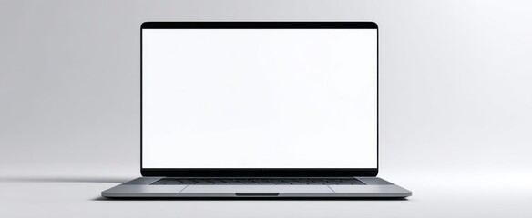 The minimalistic laptop ready for a creative digital project.